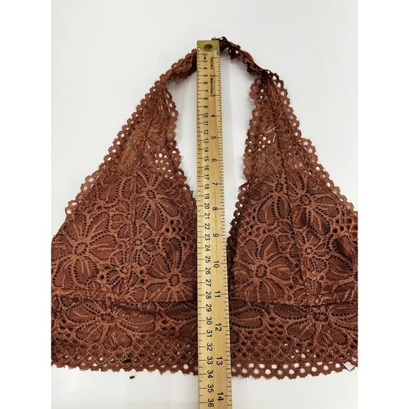True by Rue 21 Womens Bralette Size Medium Orange Lace Halter Top - Picture 9 of 10